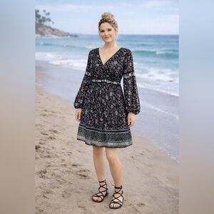 NWT Free People Black Floral Dress